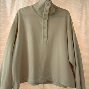COS Cream Button-Up Sweatshirt
